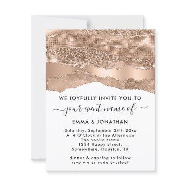 Border QR Code Glitter Rose Strokes White