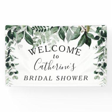 Botanic Bridal shower painted leaves welcome sign