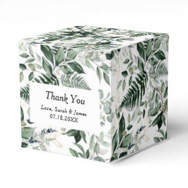 Botanic Foliage Leaves wedding thank you Favor Boxes