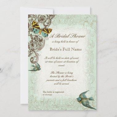 Botanica Wedding Bridal Shower Invite - Blue Green