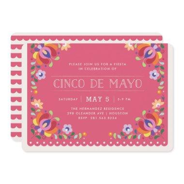 Botanical Banner Fiesta Invitations - Magenta