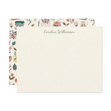 Botanical Beauty Floral Nature Custom Name Note Invitations