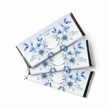 Botanical Blue Flowers Hershey Bar Favors