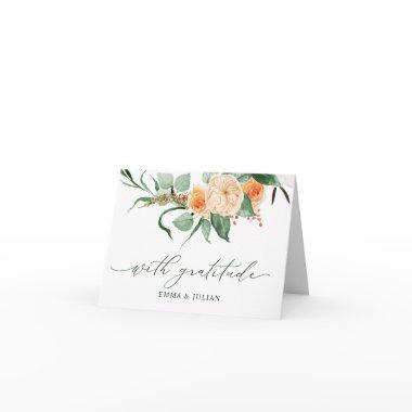 Botanical Boho Greenery Personalized Names Wedding Thank You