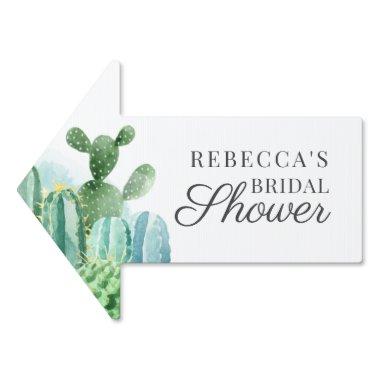 Botanical Cacti Script Watercolor Bridal Shower Sign