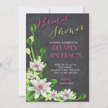 Botanical Chalkboard Bridal Shower Invitations