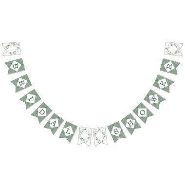 Botanical Eucalyptus Greenery  Bunting Flags