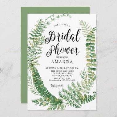 Botanical Fern Bridal Shower Invitations