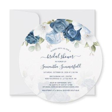Botanical Floral Dusty Blue Greenery