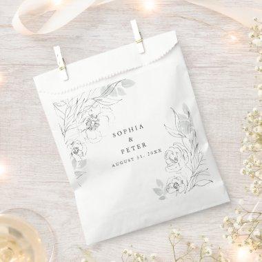 Botanical Floral Illustration Wedding Favour Bag