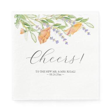 Botanical Flowers Wedding Napkins