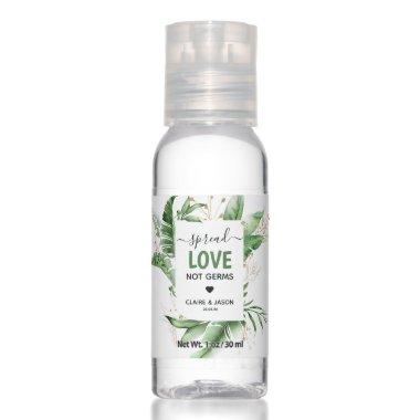 Botanical Foliage & Gold Wedding Favor Travel Hand Sanitizer