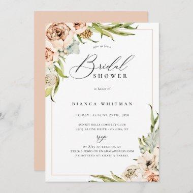 Botanical Forest Floral Bridal Shower Invitations