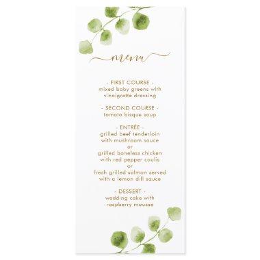 Botanical Gold Greenery Menu