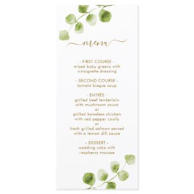 Botanical Gold Greenery Menu Invitations