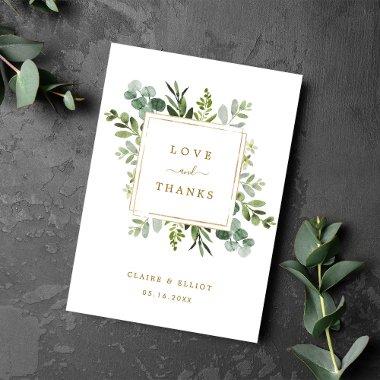 Botanical Gold Greenery Thank You Folded