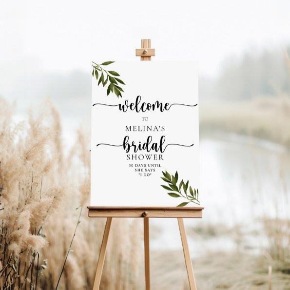 Botanical Green Leaves  Welcome Foam Board