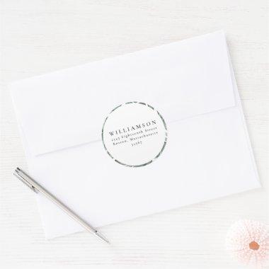 Botanical Greenery Custom Shower Return Address Classic Round Sticker
