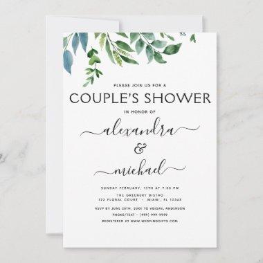 Botanical Greenery Foliage Couple's Shower Invitations