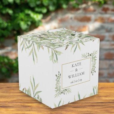 Botanical Greenery Foliage Wedding Thank You Favor Boxes