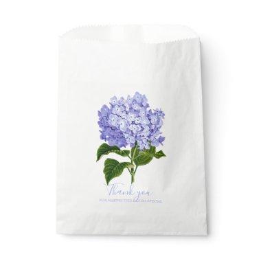 Botanical Lavender Hydrangea Script Thank You Favor Bag