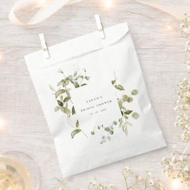 Botanical Leafy Foliage Watercolor Bridal Shower Favor Bag