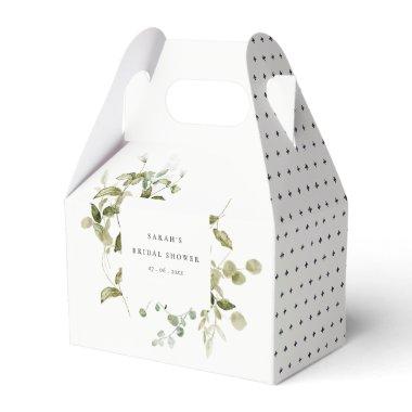 Botanical Leafy Foliage Watercolor Bridal Shower Favor Boxes