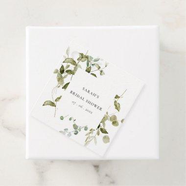 Botanical Leafy Foliage Watercolor Bridal Shower Favor Tags