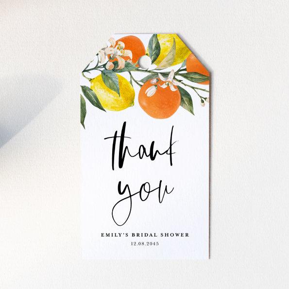Botanical Lemon and Orange  Thank You Gift Tags
