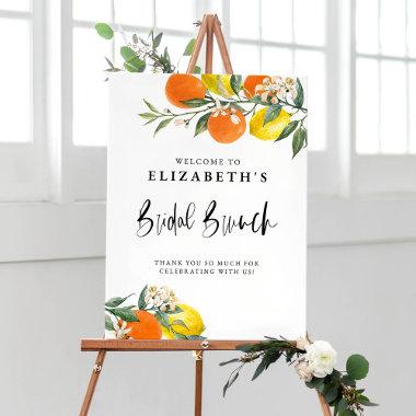 Botanical Lemons and Oranges Summer Bridal Brunch Poster