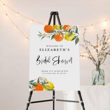 Botanical Lemons and Oranges Summer Bridal Shower Foam Board