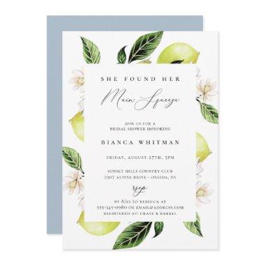 Botanical Lemons Main Squeeze Bridal Shower Invitations