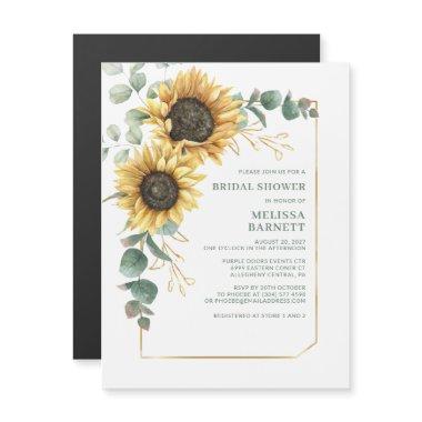 Botanical Sunflower Greenery Bridal Shower Invite