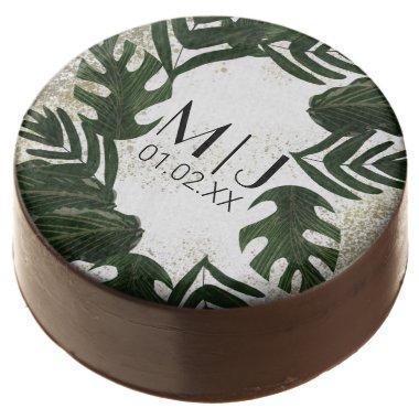 Botanical Tropical Greenery Palm Leaf Logo Wedding Chocolate Covered Oreo