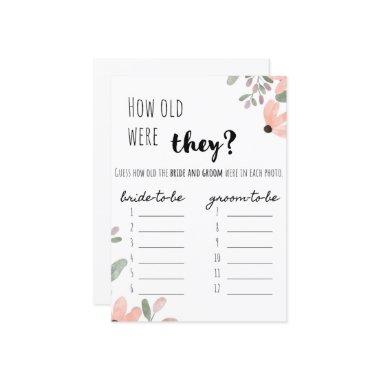 Botanical Watercolor Bridal Shower "Guess the Age" Program