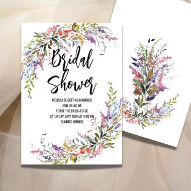 Botanical Wild Flower Bridal Shower Invitations