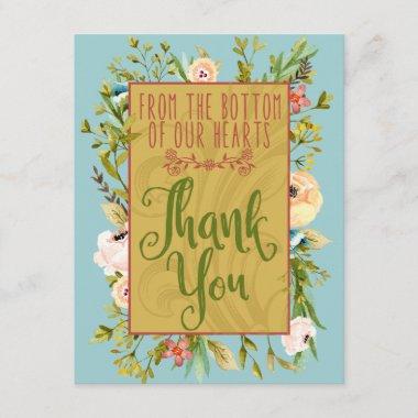 Bottom of Our Hearts Floral Thank You Invitations