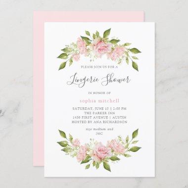 Bountiful Roses | Pink Floral Lingerie Shower Invitations