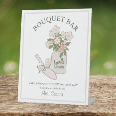 Bouquet Bar Build Your Own Flowers Bridal Pedestal Sign
