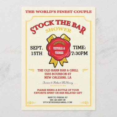 Bourbon label Stock the bar Invitations