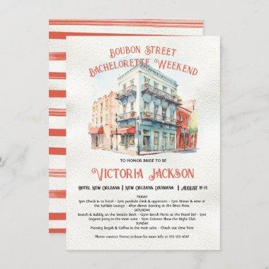 Bourbon Street Bachelorette Weekend Bridal Shower Invitations