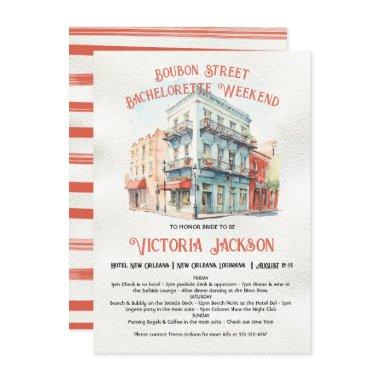 Bourbon Street Bachelorette Weekend Bridal Shower Invitations