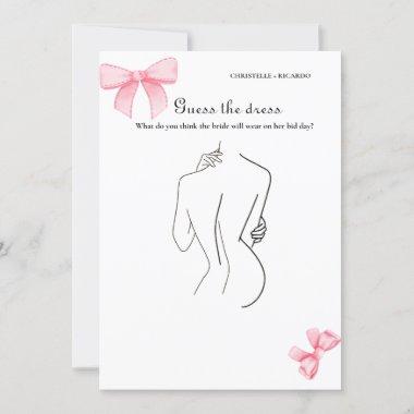 Bow Guess the bride dress bridal shower game Invitations
