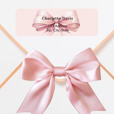 Bow pink return address label