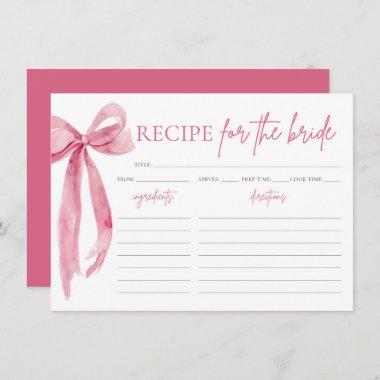 Bow She's Tying the Knot Bridal Shower Recipe Invitations