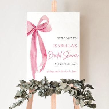 Bow She's Tying the Knot Bridal Shower Welcome Poster