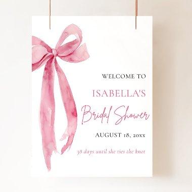 Bow She's Tying the Knot  Welcome Poster