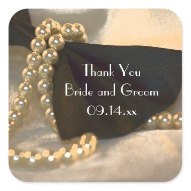 Bow Tie and Pearls Wedding Thank You Favor Tags