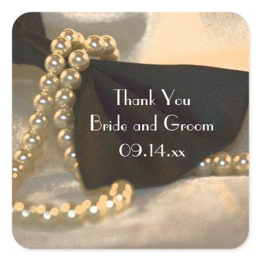 Bow Tie and Pearls Wedding Thank You Favor Tags