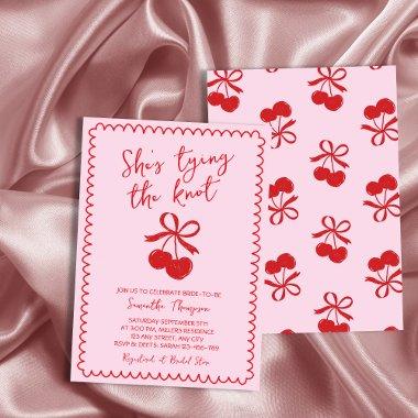 Bow Tying The Knot Cherry Hand Drawn